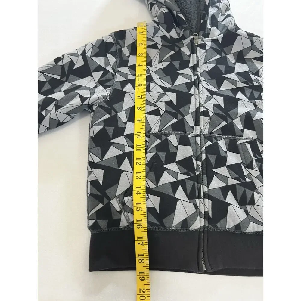 The Children's Place Boys S (5/6) Black/Gray Geometric Zip Hoodie